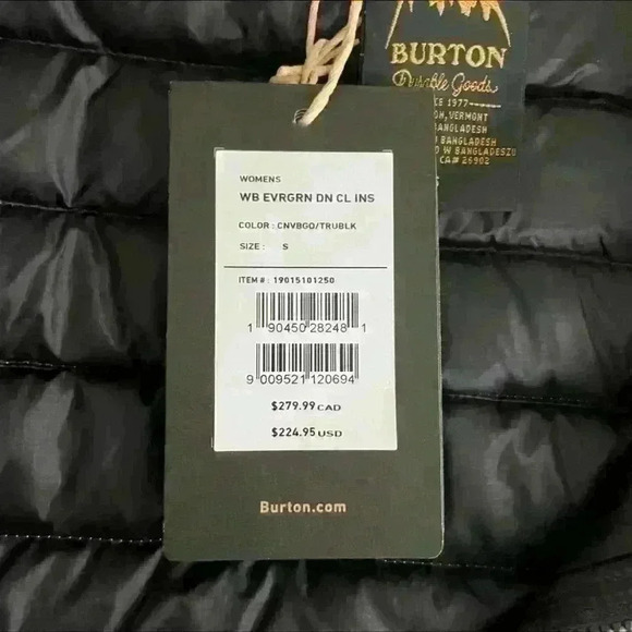 Burton Evergreen Down Collar Insulator Jacket cream and black, small puffer coat - Picture 5 of 7